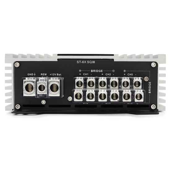 ZAPCO ST-6X SQ III 6-kanałowy wzmacniacz klasy AB o wysokiej jakości dźwięku 6-kanałowy wzmacniacz klasy AB SQ, 4Ω: 6 x 100W